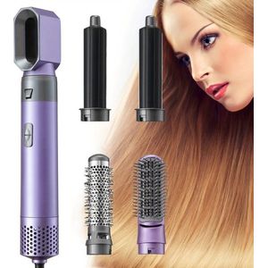 5in1 Föhnborstels & Krulborstel - Föhnen/Krullen/Steil Maken/Styling - 1000w - Paars