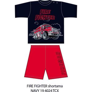 Fun2wear - baby - kinder - tiener - Brandweer / Firefighter - shortama / pyjama - navy - maat 74