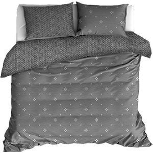 De Witte Lietaer Flanel Bedlinnen Snow Charcoal Gray 240x220cm