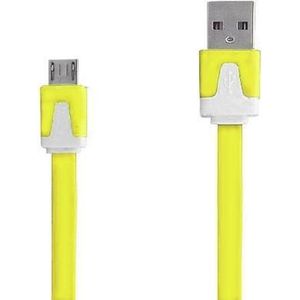 Micro USB Kabel Datacable 2 meter Universeel Geel Yellow