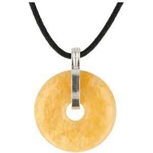 Calciet geel donuthanger 30 mm aan koord