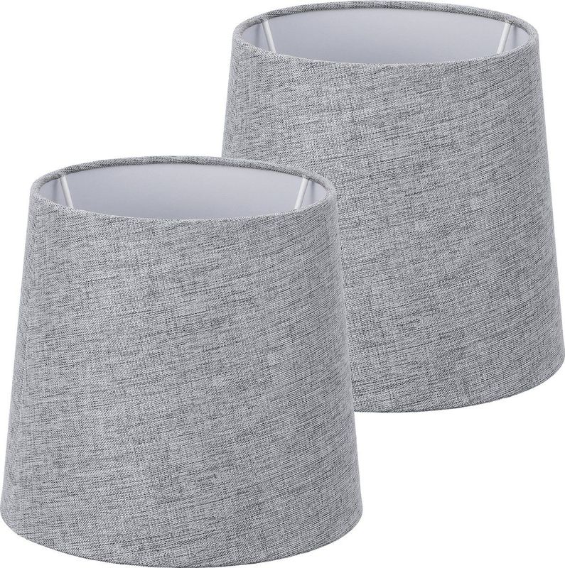Navaris - Lampenkap - Grijs en Wit - Set van 2 - Voor Tafellamp met E14 Fitting - 15,2 cm Hoog