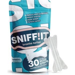 Sniffit® Transparante Neusstrips - 30 stuks - Geen verstopte neus meer - Neuspleisters - Neusspreider - Anti snurk strips - Zacht voor de huid - Hypoallergene lijm - Beter slapen