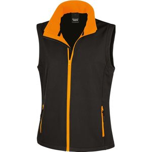 Result Core Ladies Printable Softshell Bodywarmer R232F - Black / Orange - L