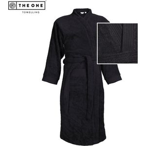 The One Towelling Badjas - XXL/XXXL - Zachte kamerjas - Vocht absorberend - 100% Gekamd badstofkatoen - Black
