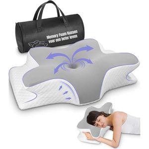 Thuys – Anti Snurk Kussen – Antisnurk Kussen – Hoofdkussen – Nek en Schouderpijn – 62 x 41 x 13cm – Grijs
