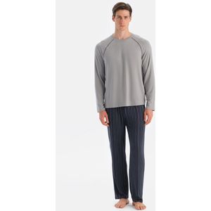 Dagi Pyjamaset met Lange Mouwen, Ronde Hals en Broek met Normale Taille