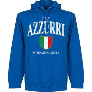 Italië Rugby Hoodie - Blauw - XL