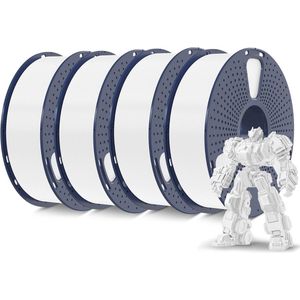 3D Printer Filament 1,75 mm - Sterker PLA+ Filament voor Betrouwbare Prints - 4 kg, Wit