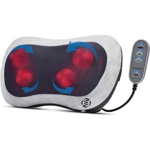 Equivera Massagekussen - Nek Massageapparaat - Rug- En Schoudermassage - Verwarmingsfunctie - Spierpijnverlichting - Ontspanning