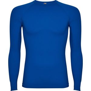 Kobalt Blauw thermisch sportshirt met raglanmouwen naadloos model Prime maat XS-S