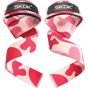 Nivard Wrist Wraps - Lifting Straps - Crossfit Grips - Polsband - Krachttraining - Fitness - Deadlift - Sport - Camo Roze