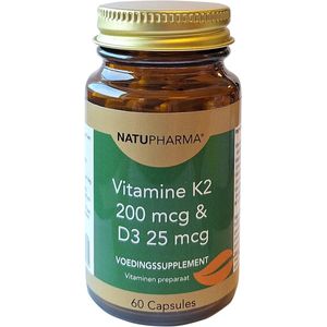 Natupharma Vitamine K2 200mcg / D3 25mcg 60 vegetarische capsules