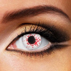 Partylens® kleurlenzen - Blood Splash - zachte jaarlenzen met lenshouder - Halloween carnaval cosplay