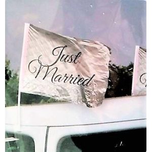 Autovlag Just Married auto 30x45cm