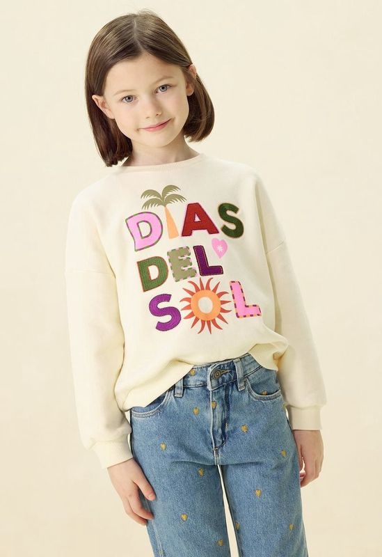Witte sweater met artwork