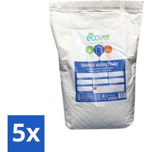 5 x Ecover - Waspoeder Universal - Voor witte & bonte was - 7,5 kg - Ecover Waspoeder Universal - Waspoeder - Plantaardig Waspoeder - Milieuvriendelijk Waspoeder - Zacht Voor Huid