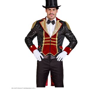 Widmann - Circus Kostuum - Glitter Rock Dompteur Rock-A-Billy Jas Man - Zwart - Small - Carnavalskleding - Verkleedkleding