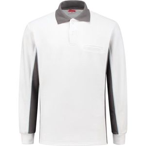 Workman Polosweater Bi-Colour - 2408 wit / grijs - Maat L