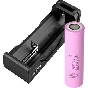 Batterij en oplader geschikt voor het Pard nachtzicht uitbreidingsapparaat NV007A Li-ion batterij 18650 met 3,7 volt 3500 mAh