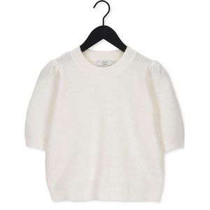 CC Heart Elsa Diamond Knit Blouse, Short Sleeves Truien & vesten Dames - Sweater - Hoodie - Vest- Ecru - Maat L