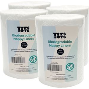 TotsBots - Inlegvellen - Wasbare Luiers - 4 Rollen - 100 Vel - 13 x 19 cm