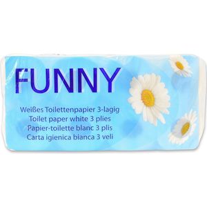 Toiletpapier 3-laags 250 vellen, 9,5 cm x 11 cm, Wit, 8 rollen