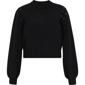 myMo - Rock Collection - Gebreide Trui - Met Ronde Hals - Lange Mouwen - Metallic Oogjes