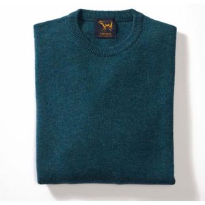 Osborne Knitwear Trui met ronde hals - Sweater heren in Lamswol - Pullover Heren - Hunter - 4XL
