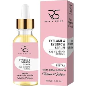 Rise and Shine Eyelash en Eyebrow Keratine & Collagen - Wenkbrauw- en Wimperserum met Natuurlijke Olieformule met Ricinusolie & Arganolie – Stimuleert Groei & Geeft Glans - 30 ml, Dilan Polat