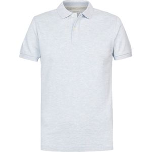 Profuomo - Polo Lichtblauw Melange - Modern-fit - Heren Poloshirt Maat XL