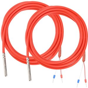 Temperatuursonde met Silicone Kabel 3 Meter en Rvs Voeler - Digitale Waterdichte Sensor