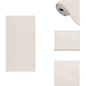 vidaXL Tapijt - Polyester - 80x150 cm - Crème - Anti-slip - Vloerkleed