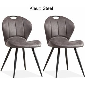 Eetkamerstoel Miracle - Steel (set van 2 stuks)