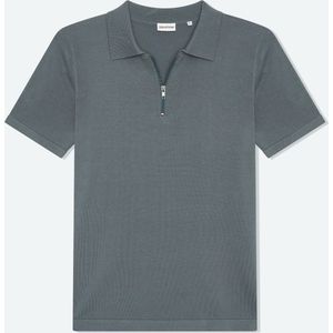 Solution Clothing Zipper - Casual Poloshirt - Regular Fit - Knoopsluiting - Volwassenen - Heren - Mannen - Blauw - XL