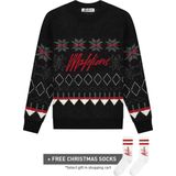 MALELIONS MEN CHRISTMAS SWEATER - BLACK/RED XXL