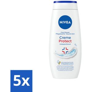 5 x NIVEA - Douchecrème - Beschermend - Langdurig Gezond Huidgevoel - 250 ml - Douchecrème - Huidbescherming - Hydratatie - Vitamine C - Vitamine E