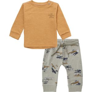 Noppies - Kledingset - 2DELIG - Broek Marvin Willow Grey - Shirt Meggett Apple Cinnamon - Maat 56