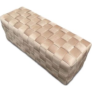 Zitbank - velvet geweven stof - taupe - 120cm
