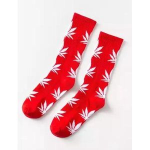 Jumada's - Wietsokken - Cannabissokken - Wiet - Cannabis - rood-roze - Unisex sokken - Maat 36-45