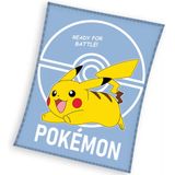Pokemon - Starters Battle - Fleece Deken - Lichtblauw - 110 x 140 cm