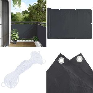 vidaXL Balkonscherm 700x75 cm PVC antracietkleurig - Balkonscherm - Balkonschermen - Scherm - Privacyscherm