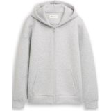 Tom Tailor - Sweater - Light Stone Grey Melange - Met Zakken - Ritssluiting