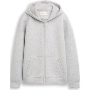 Tom Tailor - Sweater - Light Stone Grey Melange - Met Zakken - Ritssluiting