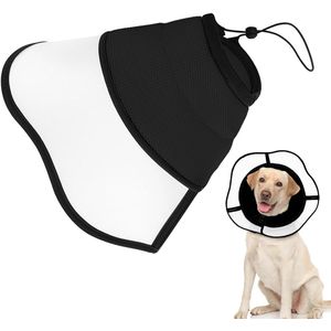 Cone Hondenkraag - Zwart, M(Halsomtrek: 28-37 Cm) - Muilkorven - Hond Muilkorf - Hondenkap - Cone Honden Beschermkraag - Hond Halsband - Hond Brace - Anti-Beet Likken - Hondenkraag - Beschermkap Hondenkap - verstelbare - Voor Katten Honden