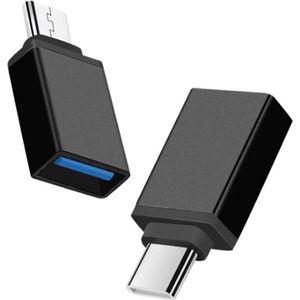 DW4Trading USB C 3.1 Adapter naar USB A Converter - OTG - Verloop - Set van 2 stuks - Zwart