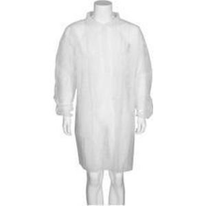CMT 8124 pp non woven bezoekersjas wit XL 30grams klittenband - M