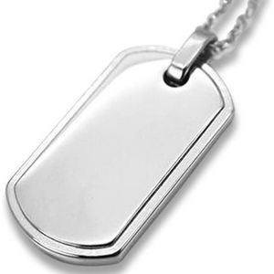 Amanto Ketting DJ - 316L Staal PVD - Dogtag - 35x19mm - 50cm