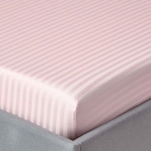 Homescapes - Damast hoeslaken roze, draaddichtheid 330, 190 x 120 cm