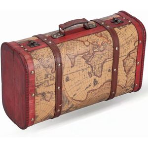Houten Schatkist Decoratieve Koffer Draagbare Composiet Hout Uitje Case - Vintage Stijl - High-end Textuur voor Reizen en Woondecoratie Opbergdoos